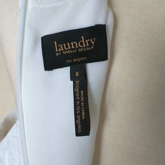 Laundry dress mini bodycon sheath leopard print beads white pink blue size 6 - Picture 8 of 10